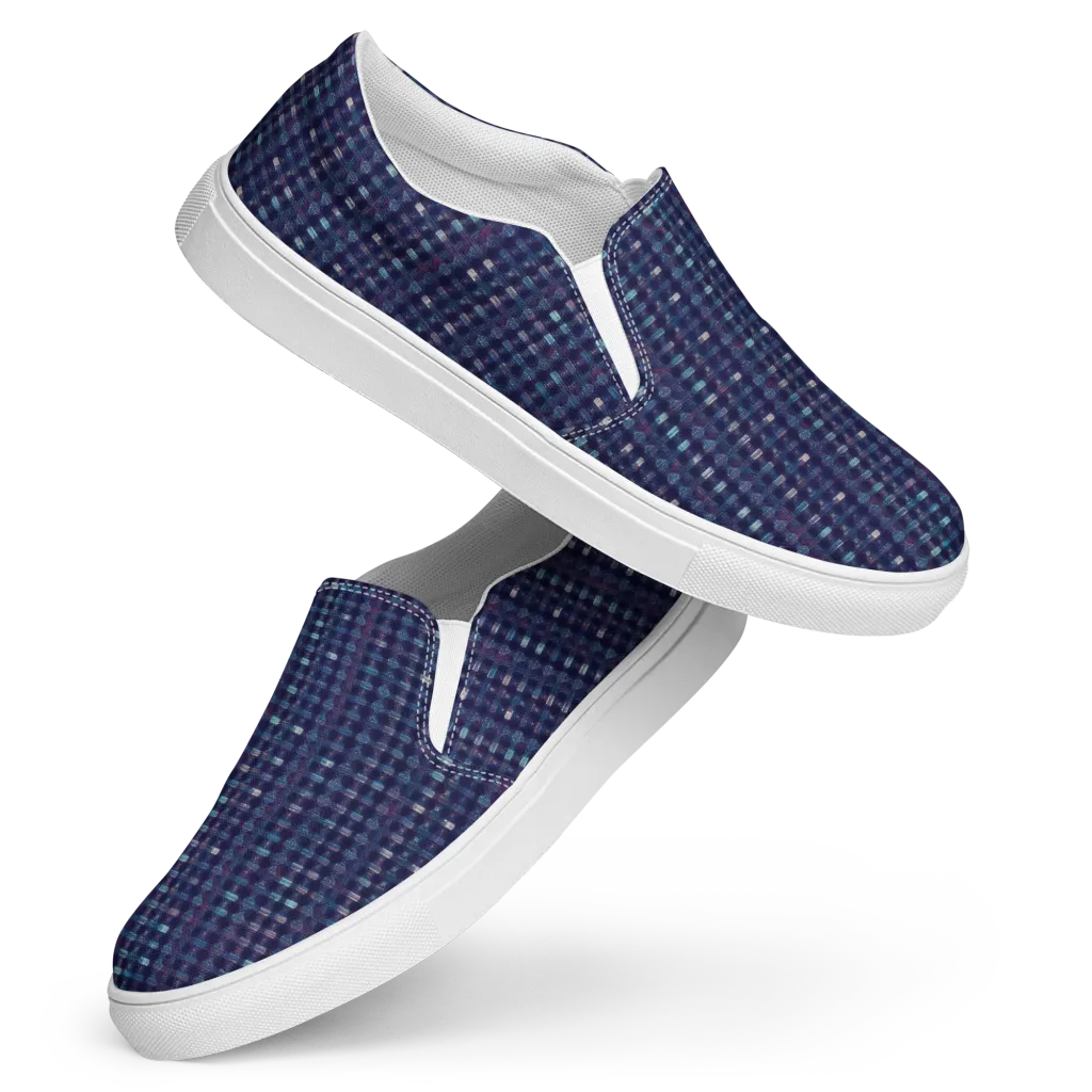 Midnight Circuit on Women's Slip-On Canvas Shoes — Front
