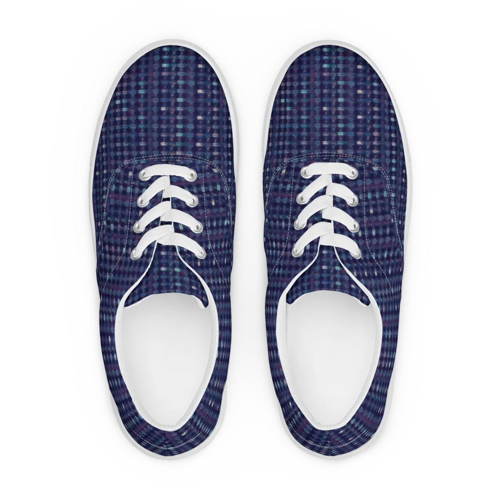 Midnight Circuit on Men's Lace-Up Canvas Shoes — Front