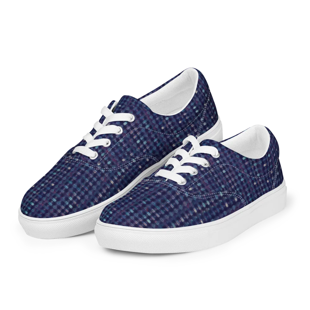 Midnight Circuit on Men's Lace-Up Canvas Shoes — Left Front