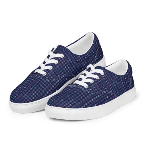 Midnight Circuit on a Men's Lace-Up Canvas Shoes
