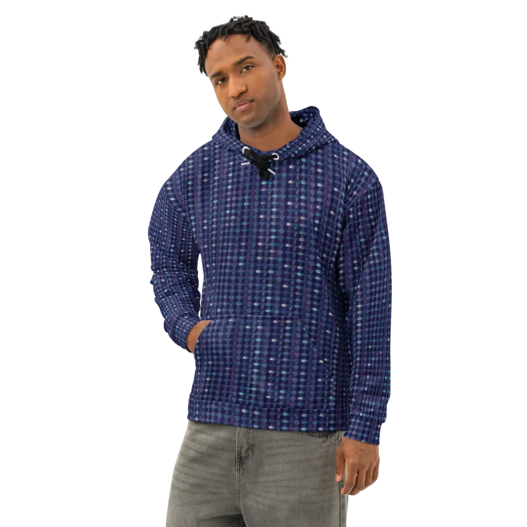Midnight Circuit on Cotton Hoodie — Left Front