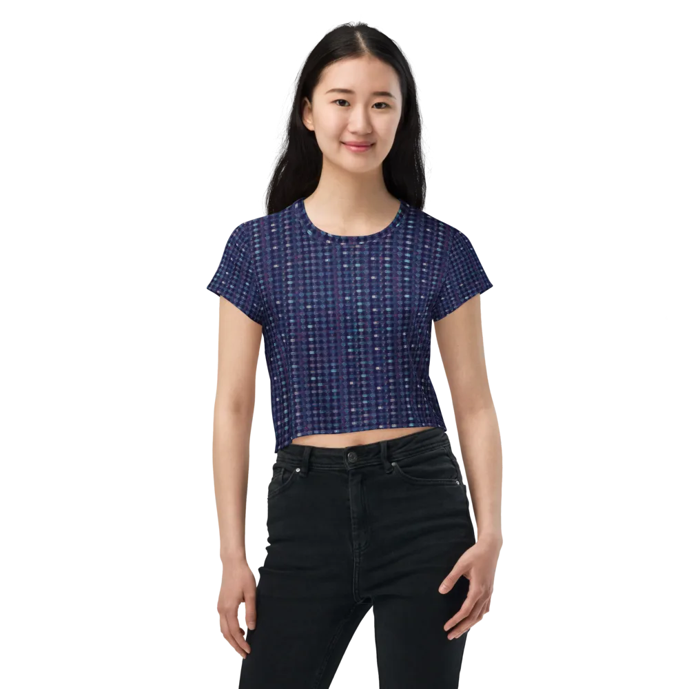 Midnight Circuit on Crop Tee — Front