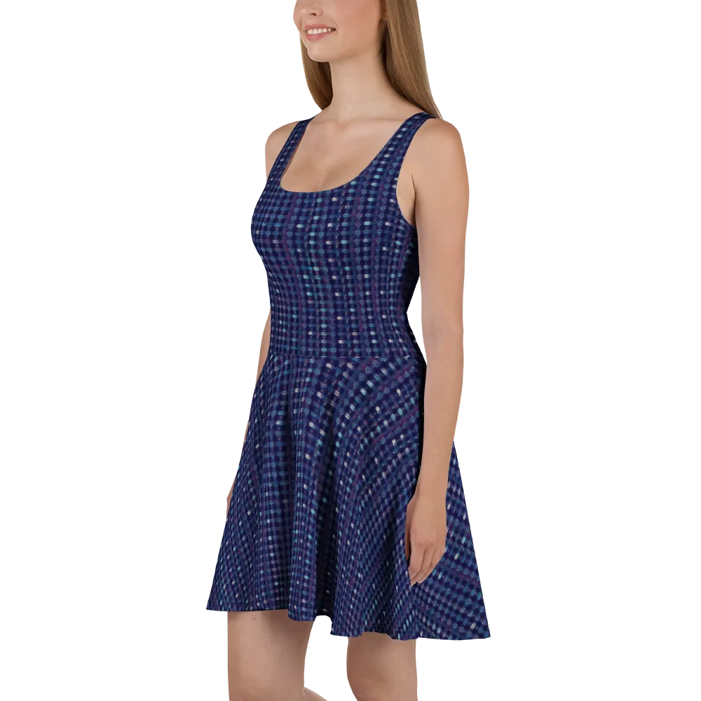 Midnight Circuit on Skater Dress — Left