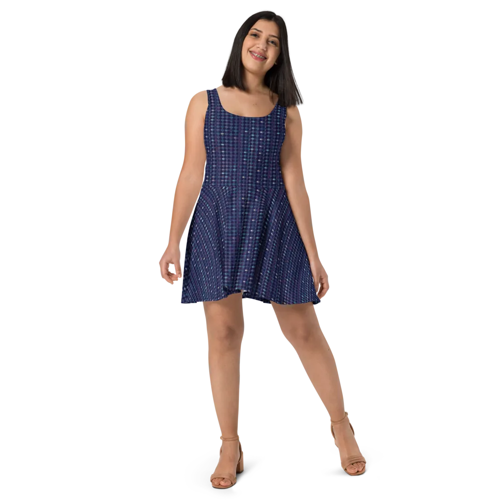 Midnight Circuit on Skater Dress — Front