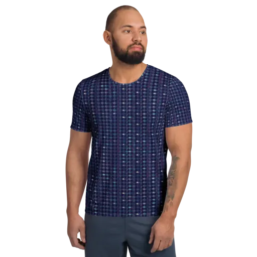 Midnight Circuit on a Men's Athletic T-Shirt