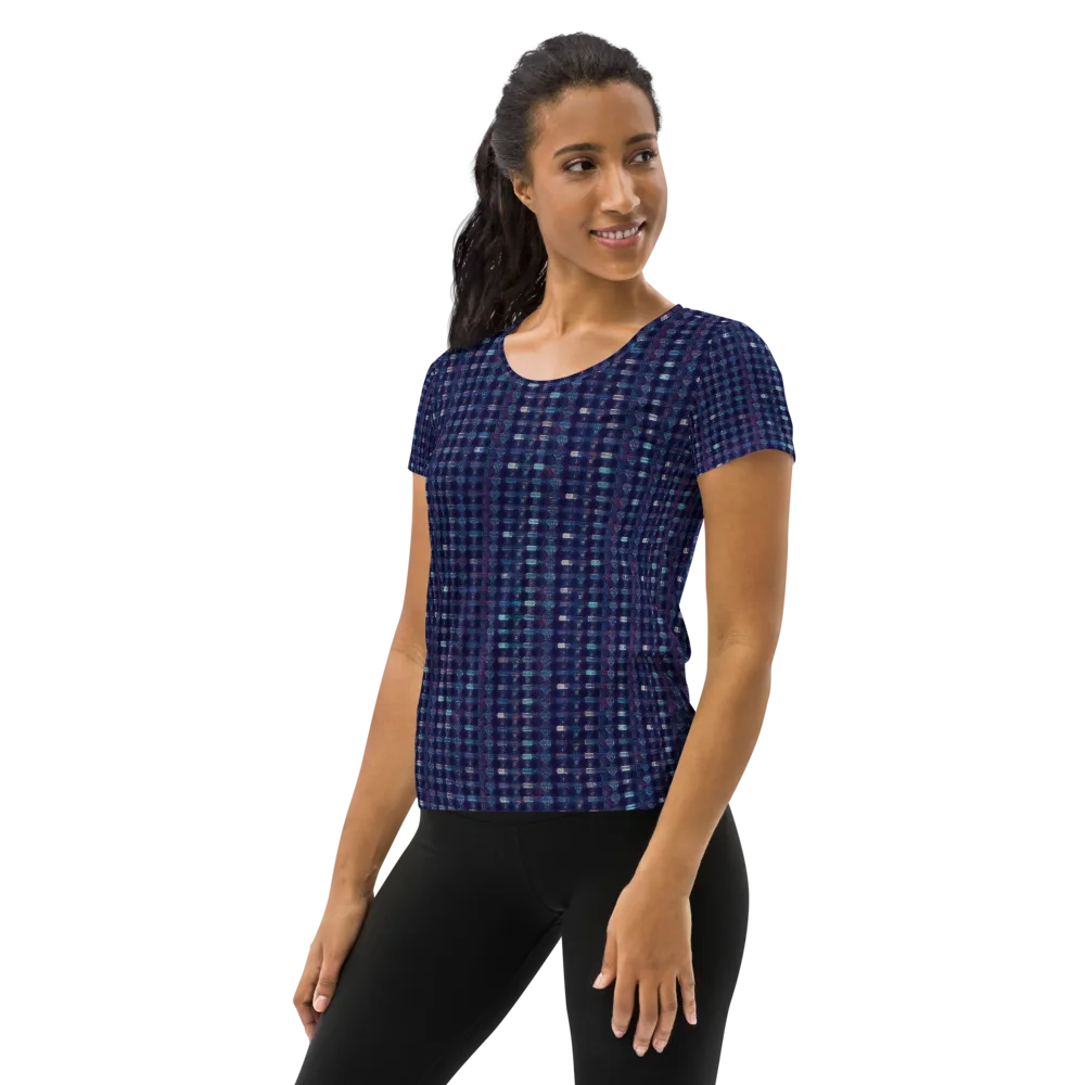 Midnight Circuit on Women's Athletic T-Shirt — Left