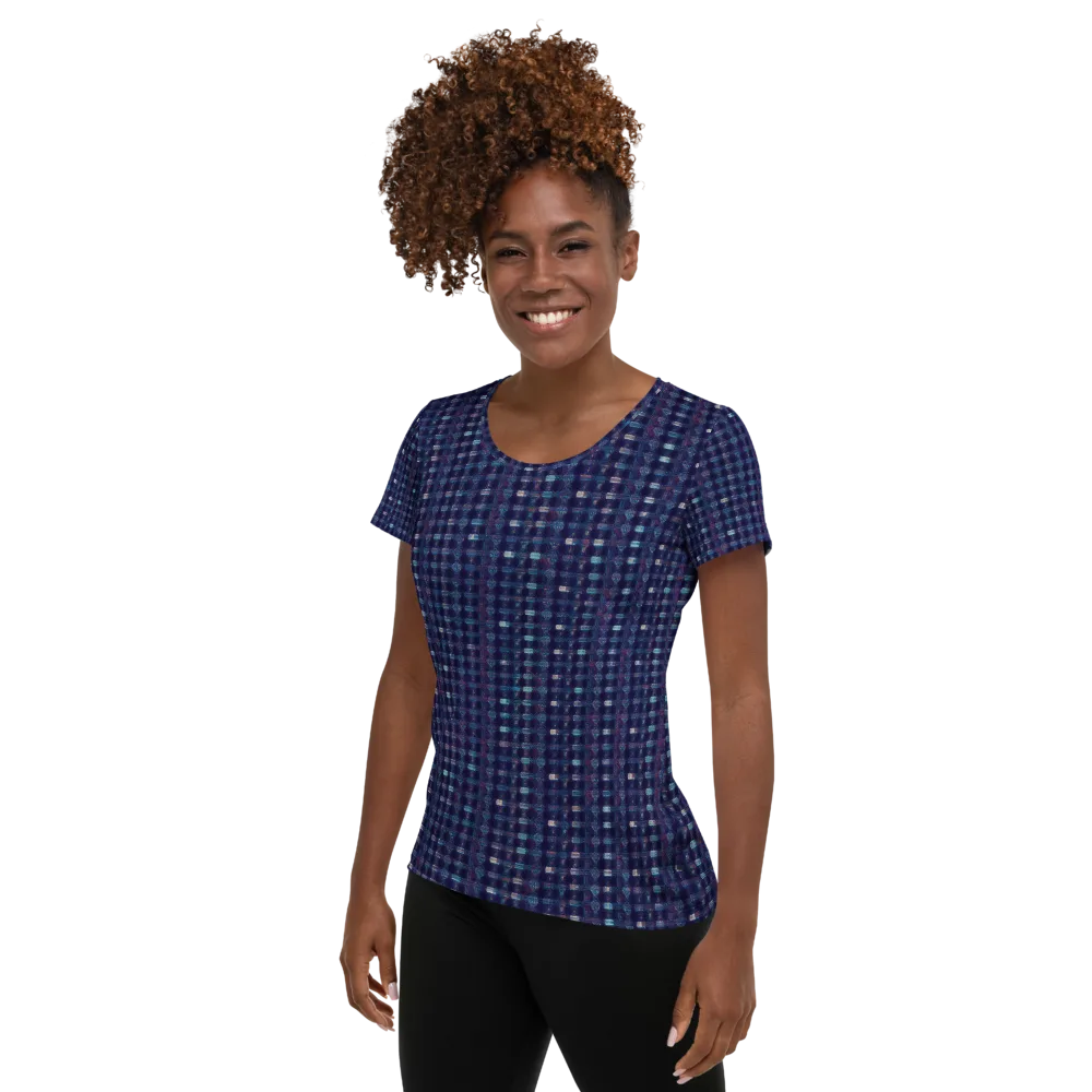 Midnight Circuit on Women's Athletic T-Shirt — Left