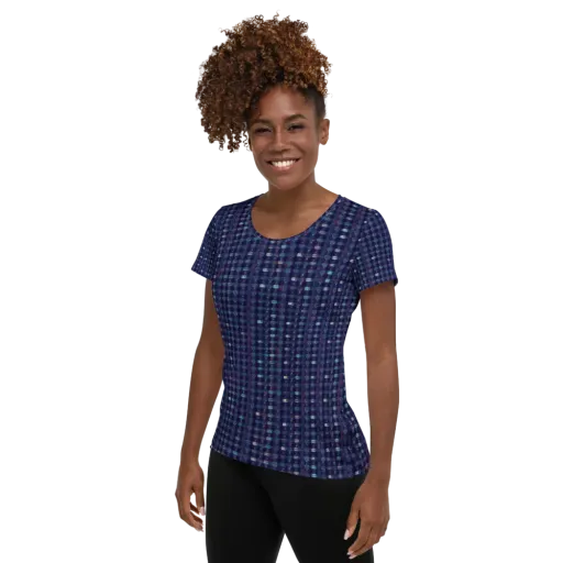 Midnight Circuit on a Women's Athletic T-Shirt