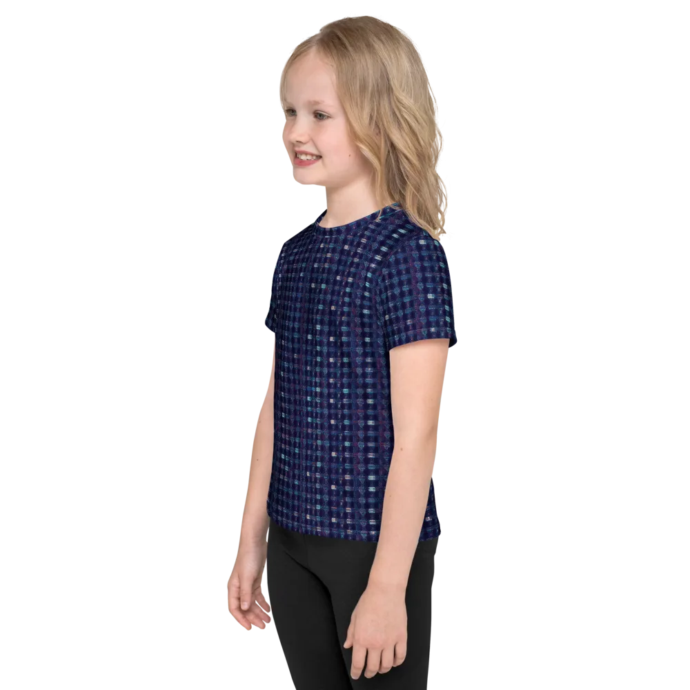 Midnight Circuit on Kids Crew Neck T-Shirt — Left