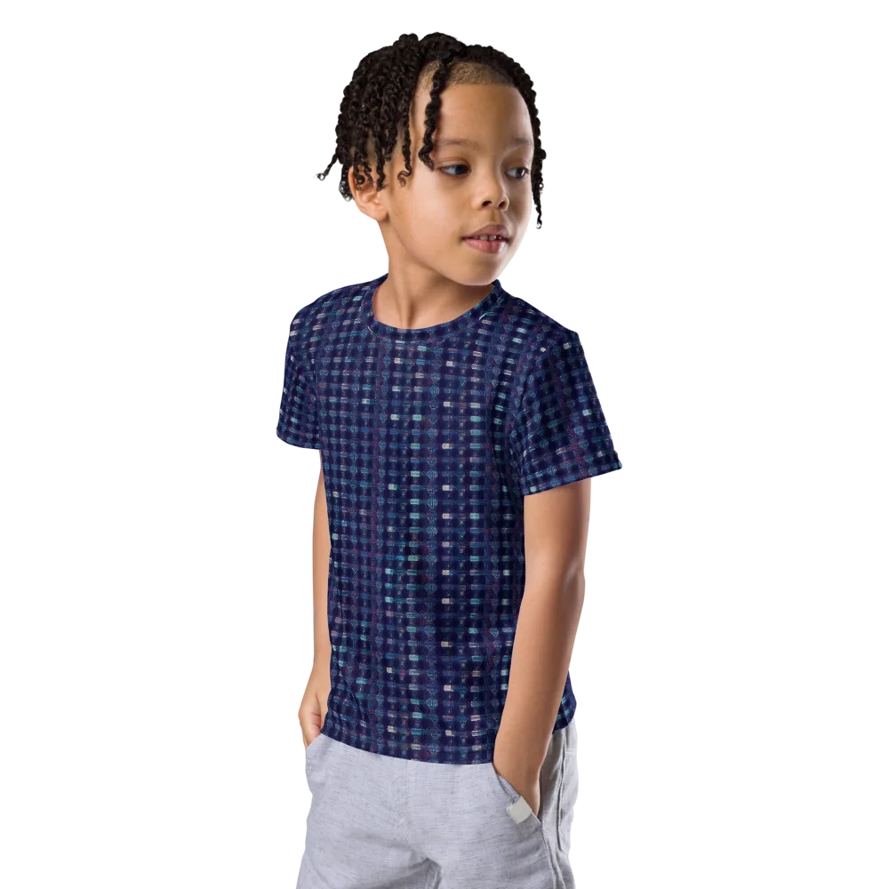 Midnight Circuit on Kids Crew Neck T-Shirt — Left Front