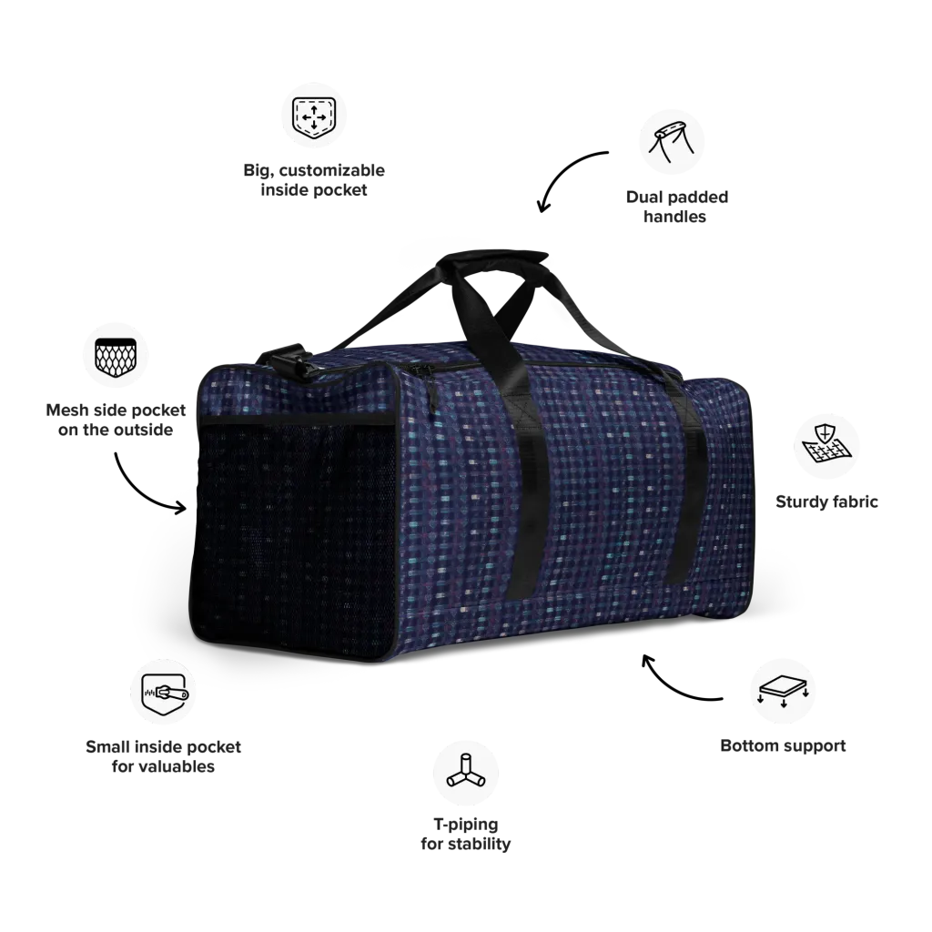 Midnight Circuit on Duffle Bag — Right Front