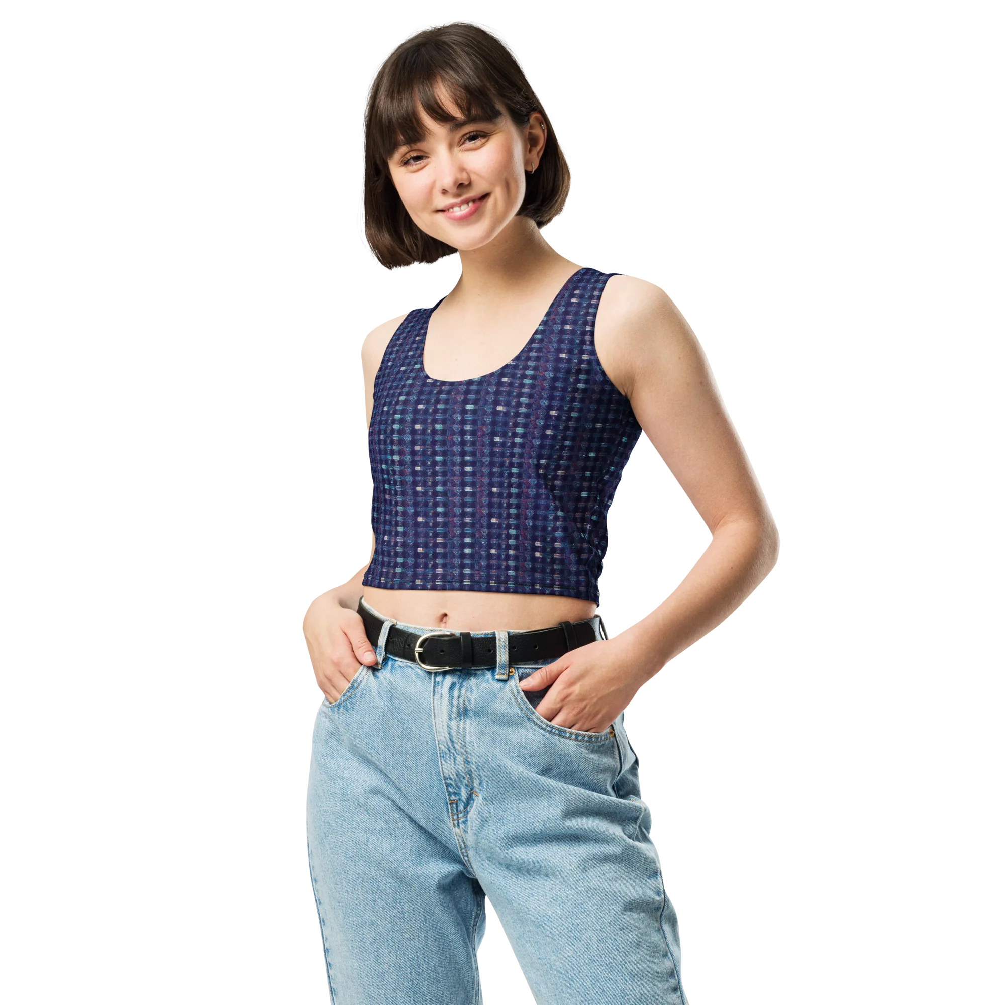 Midnight Circuit on Crop Top — Front