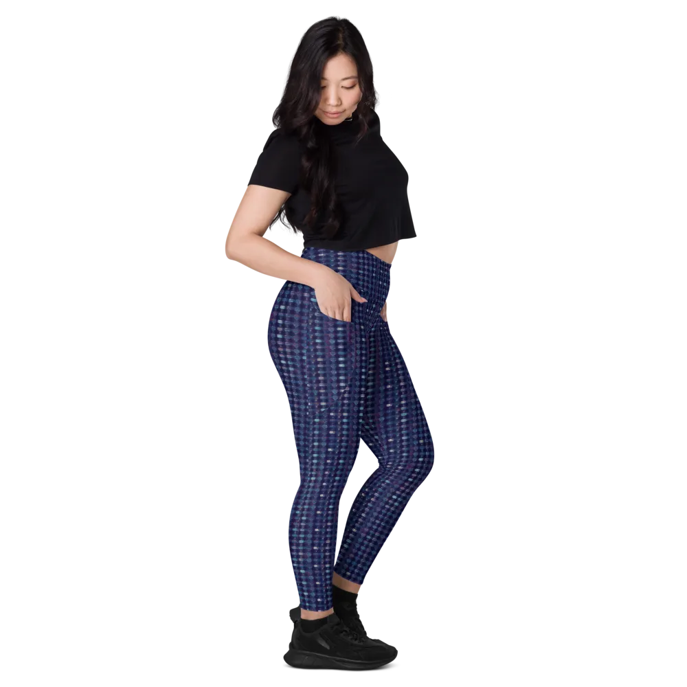 Midnight Circuit on Leggings with Pockets — Right