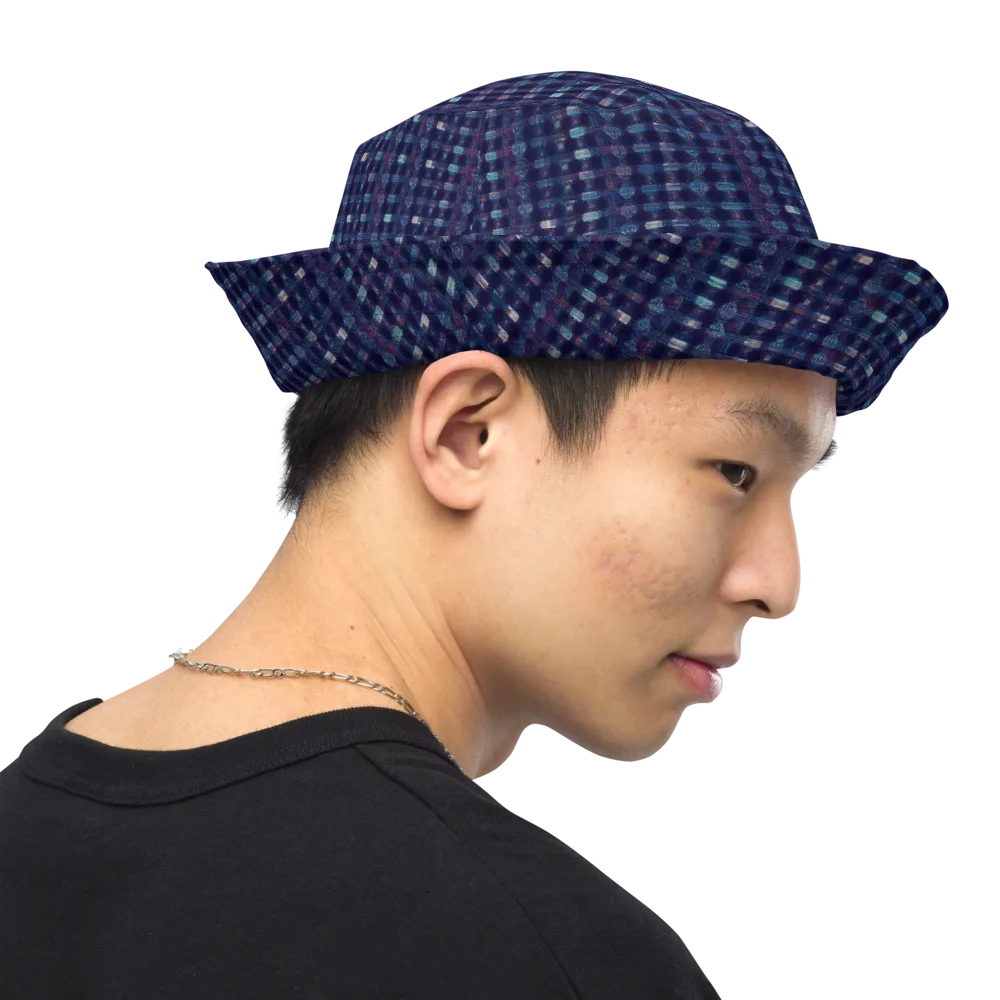 Midnight Circuit on Reversible Bucket Hat — Right Outside
