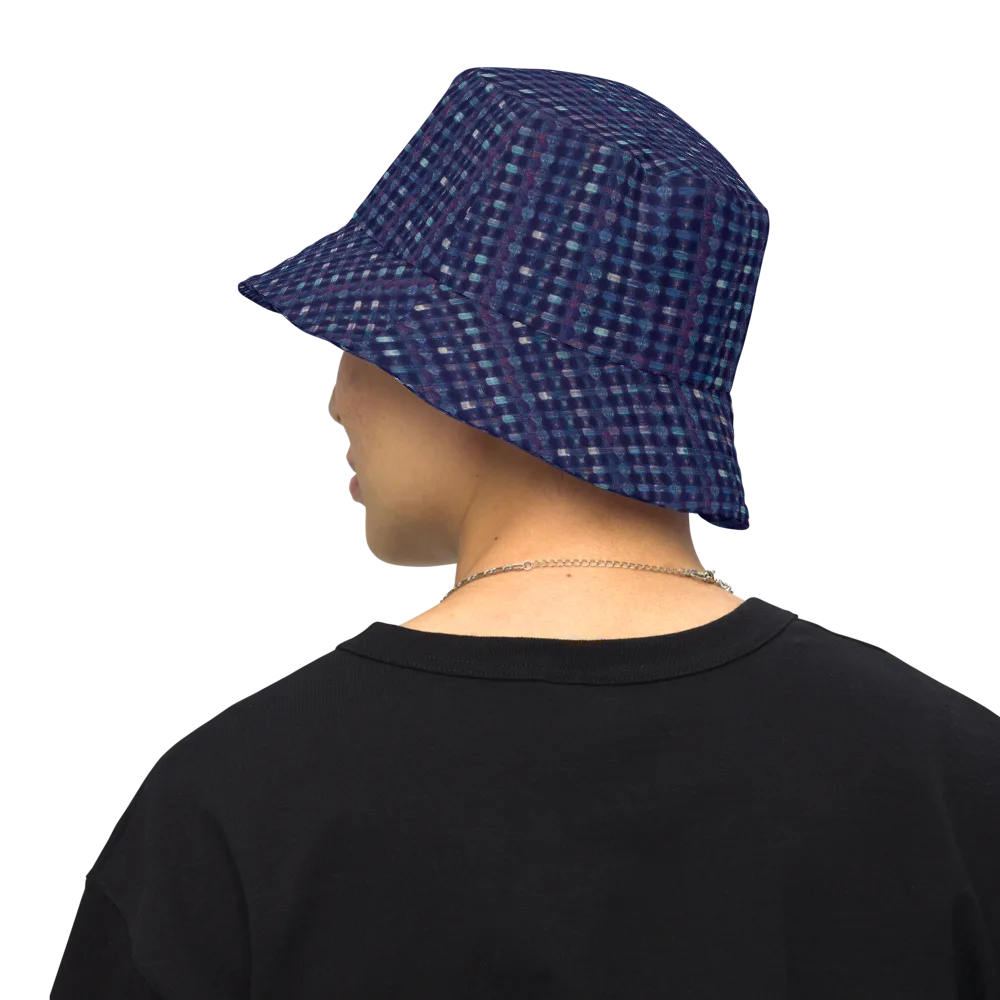 Midnight Circuit on Reversible Bucket Hat — Back Inside