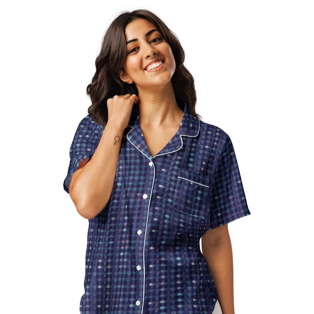 Midnight Circuit on Women's Short Sleeve Pajama Top — Front
