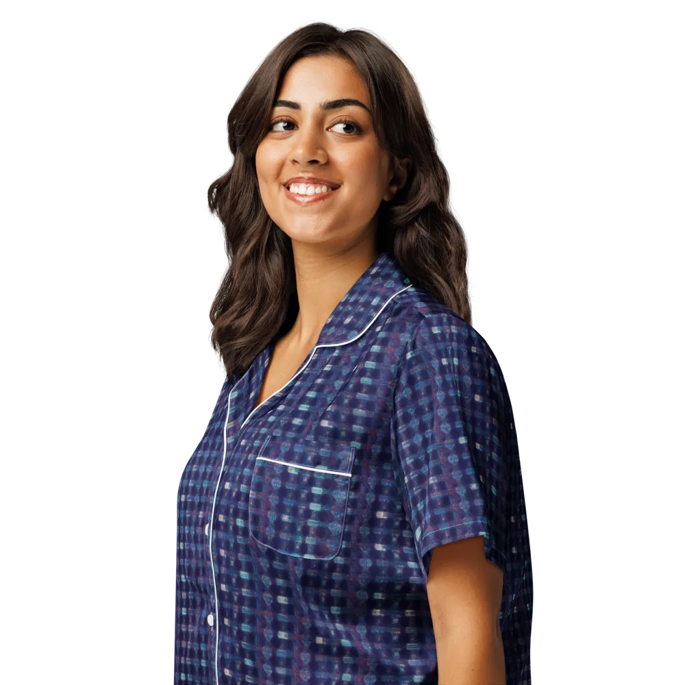 Midnight Circuit on Women's Short Sleeve Pajama Top — Left Front