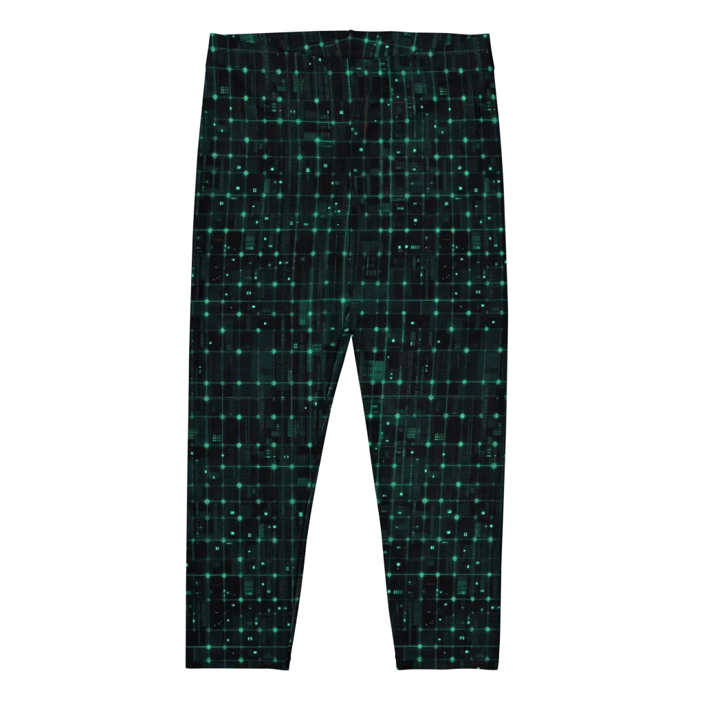 Neon Matrix on Capri Leggings — Front
