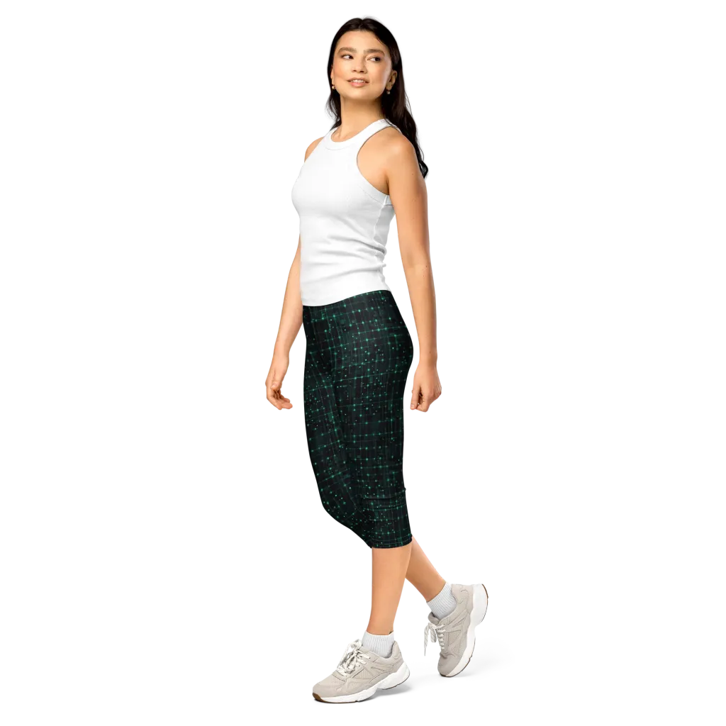 Neon Matrix on Capri Leggings — Left Front