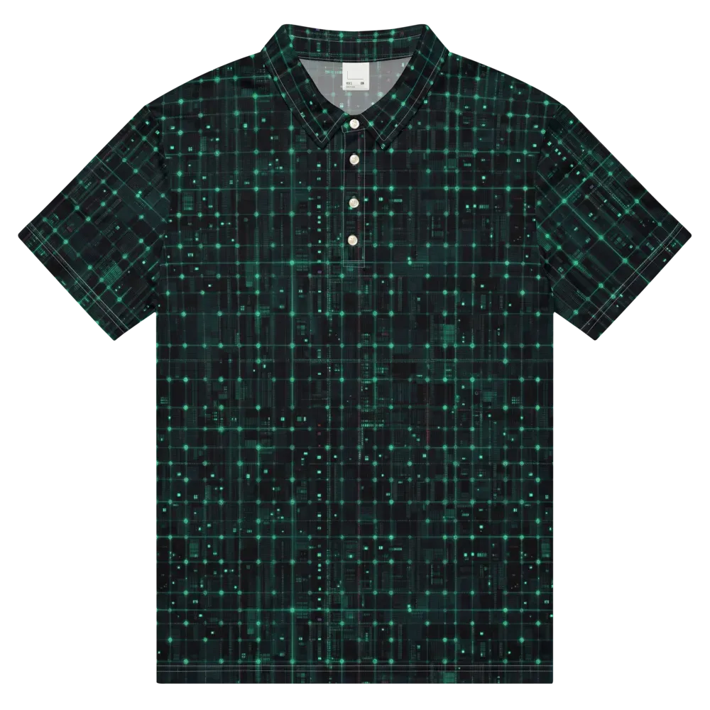 Neon Matrix on Men's Slim Fit Polo Shirt — Front