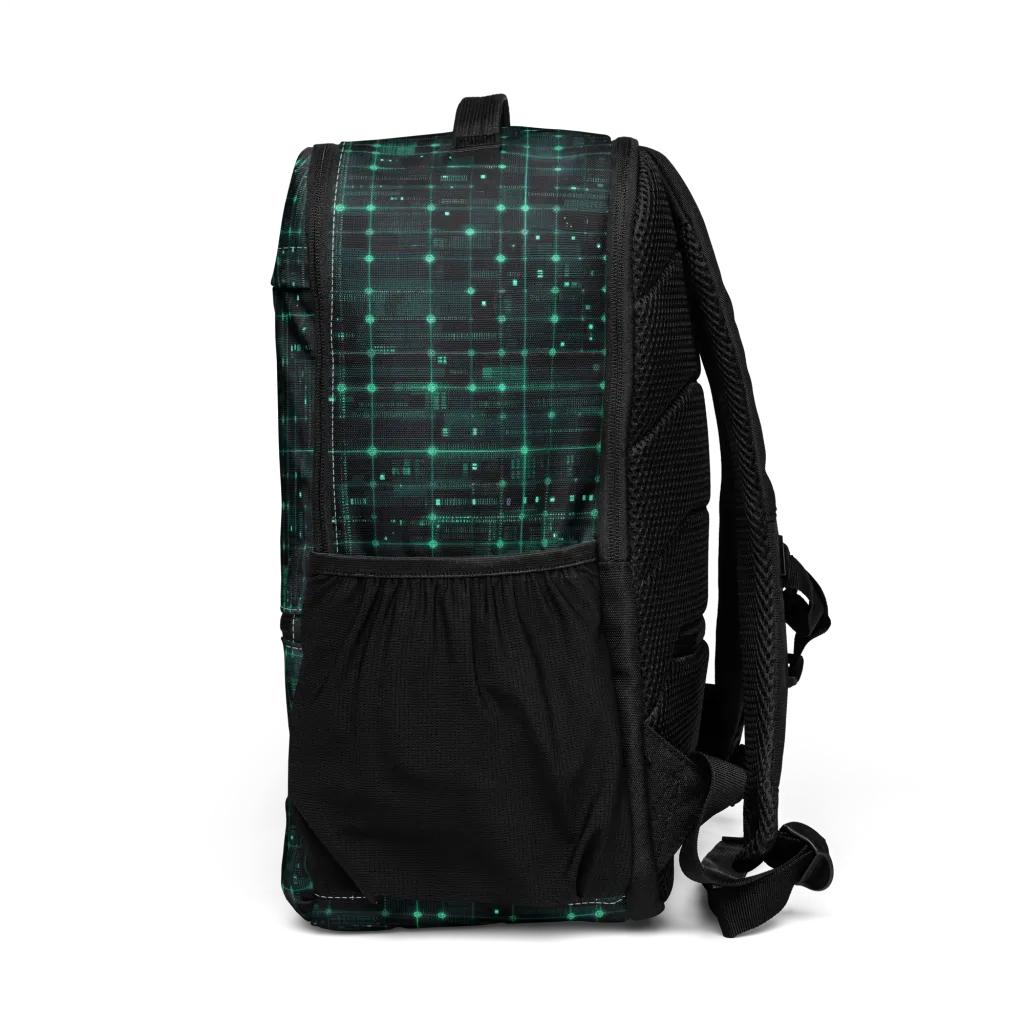 Neon Matrix on Utility Backpack — Left