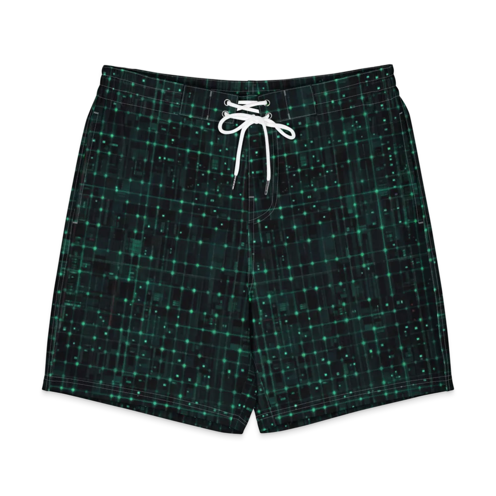 Neon Matrix on Men's Board Shorts — Front