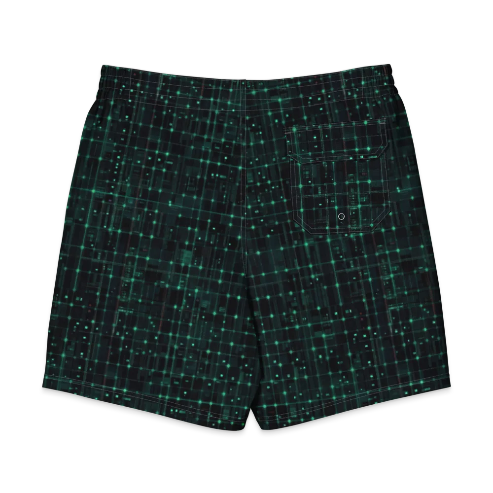 Neon Matrix on Men's Board Shorts — Back