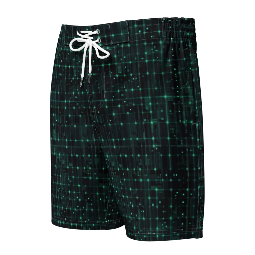 Neon Matrix on Men's Board Shorts — Front