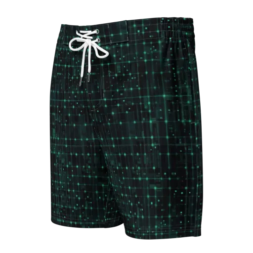 Neon Matrix on a Men's Board Shorts