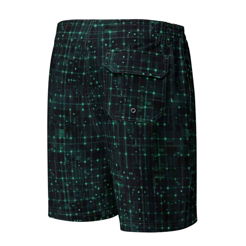 Neon Matrix on Men's Board Shorts — Back