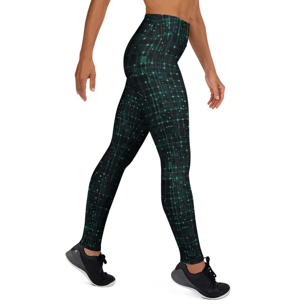 Neon Matrix on Yoga Leggings — Right