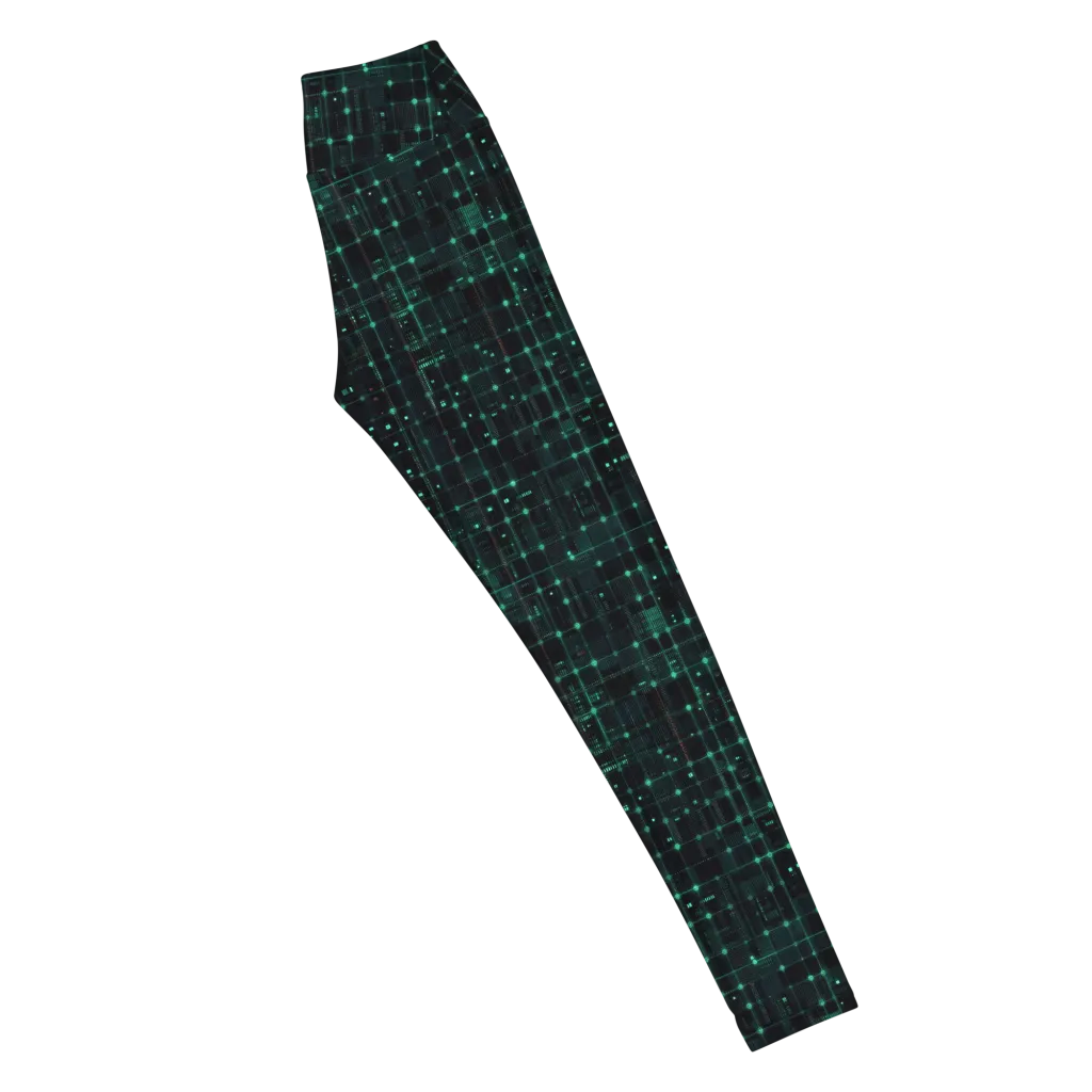 Neon Matrix on Yoga Leggings — Right