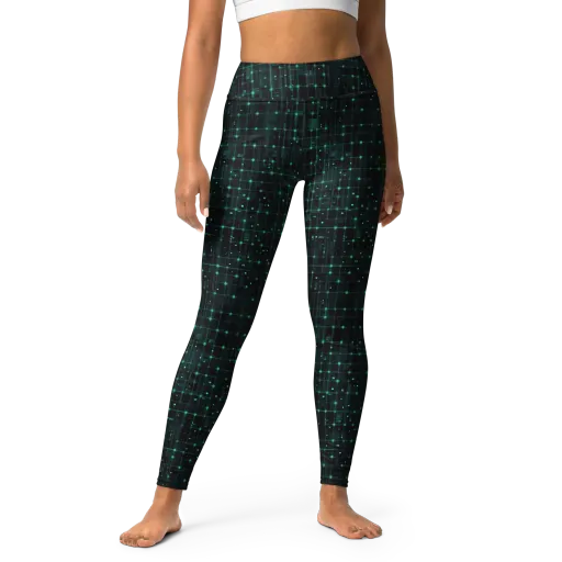 Neon Matrix on a Yoga Leggings