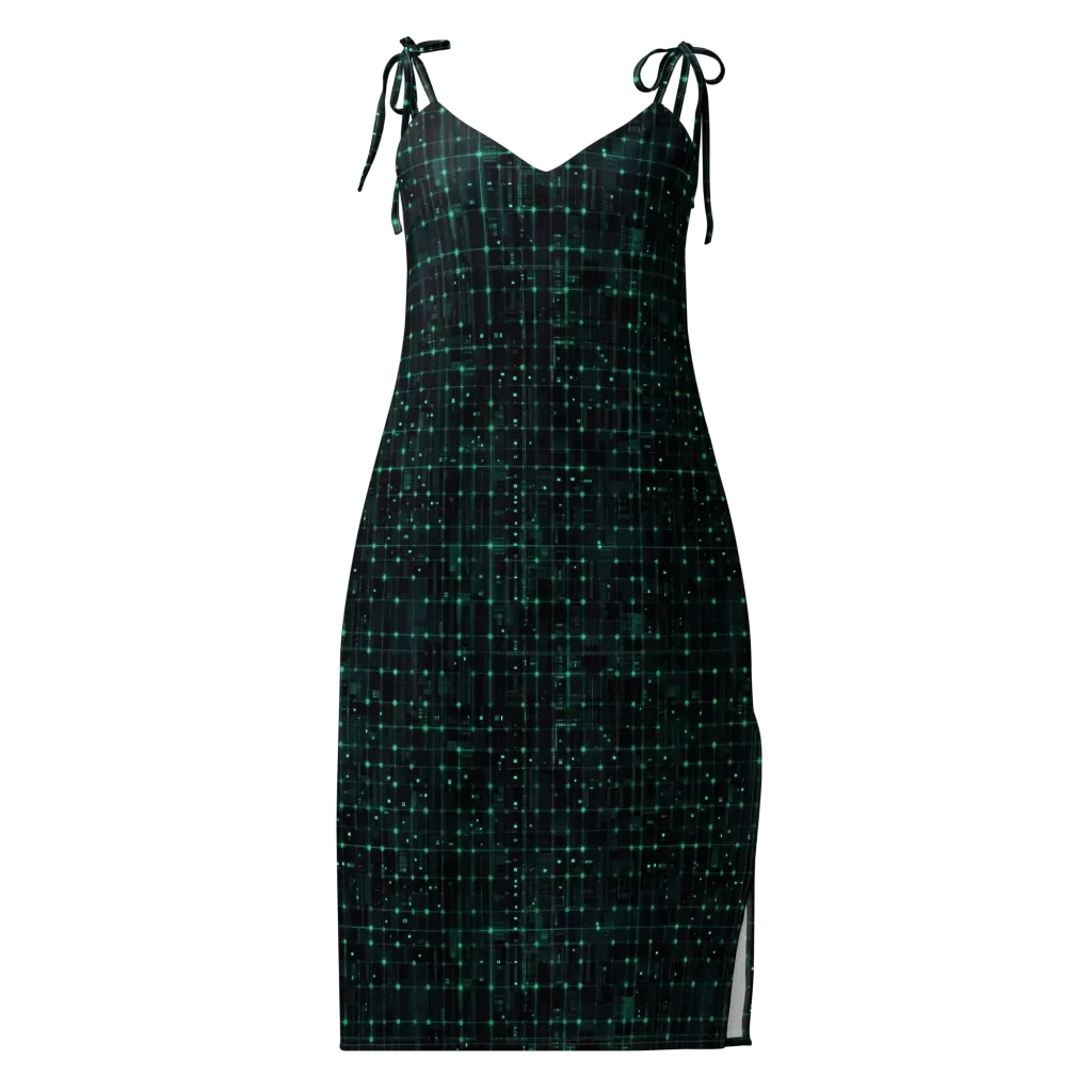Neon Matrix on Slip Dress — Front
