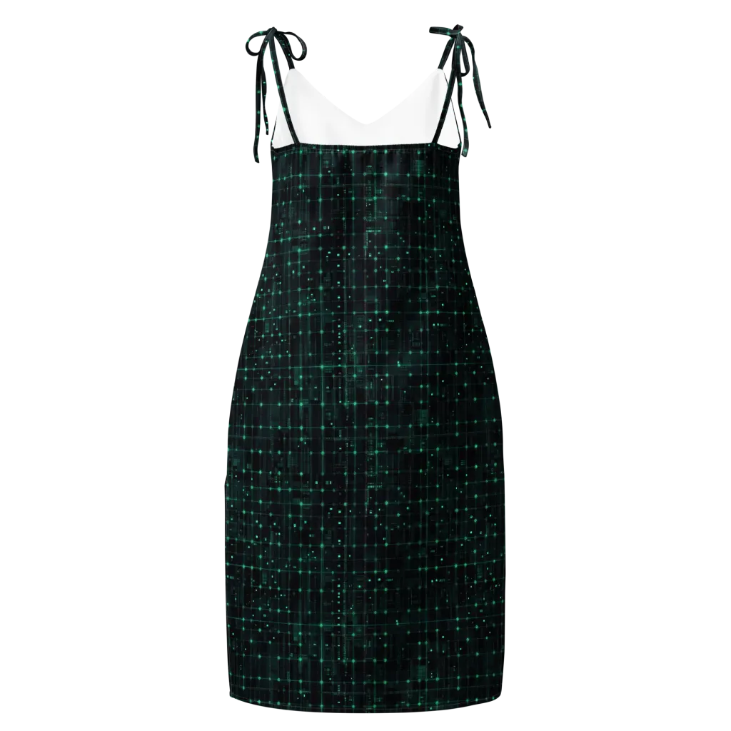 Neon Matrix on Slip Dress — Back