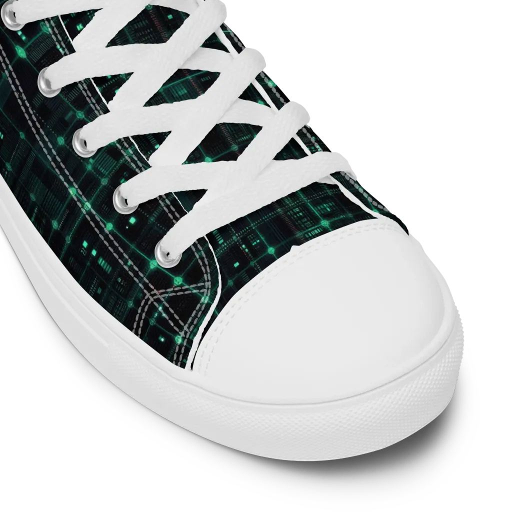 Neon Matrix on Men's High Top Canvas Shoes — Product details