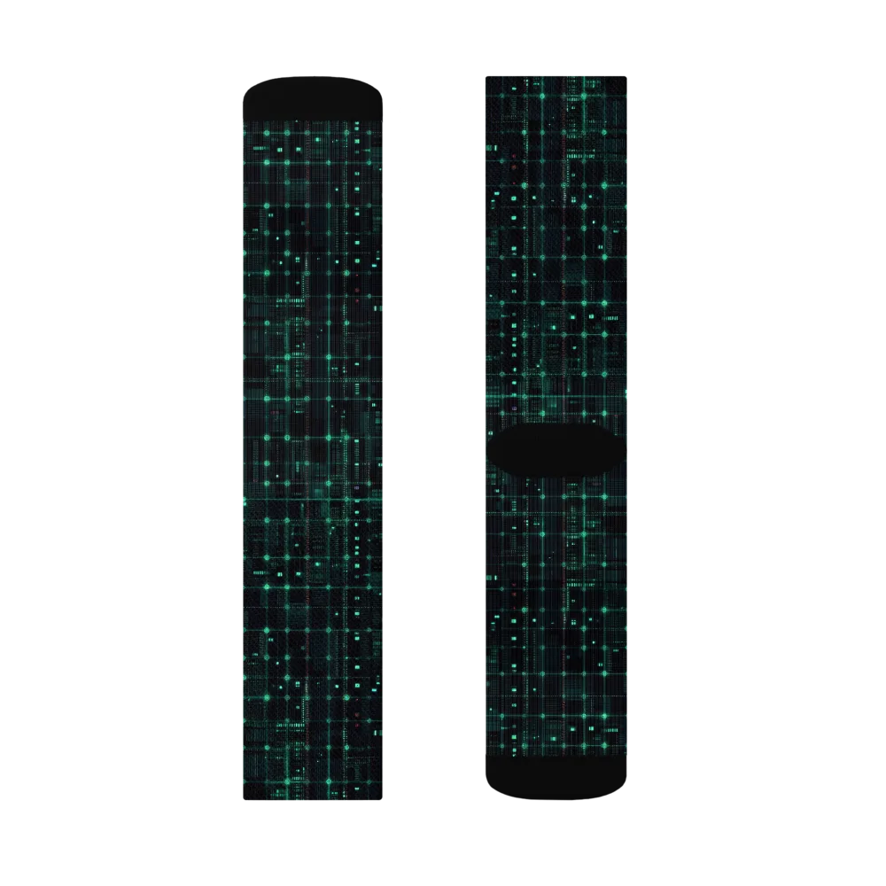 Neon Matrix on Socks — Left Sock