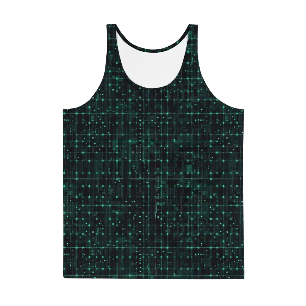 Neon Matrix on Men's Tank Top — Front