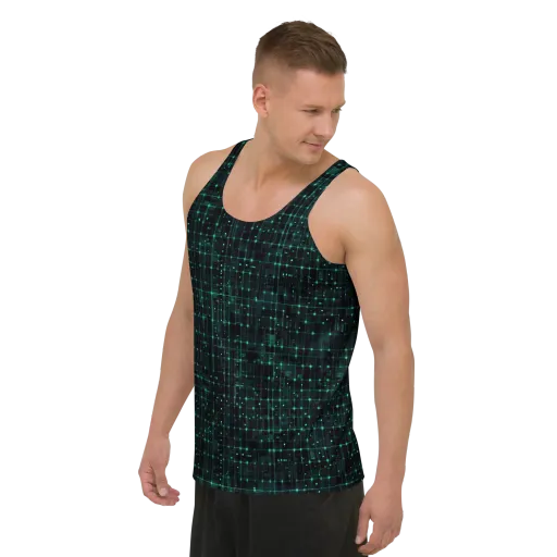 Neon Matrix on a Men's Tank Top