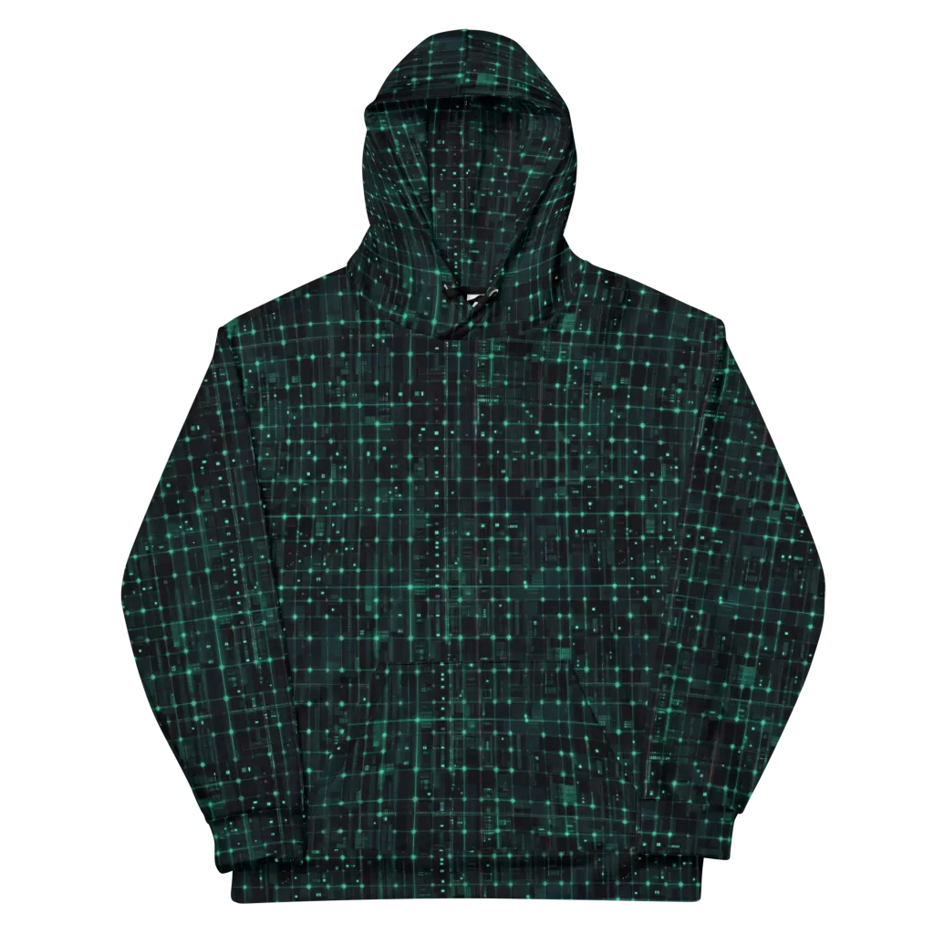 Neon Matrix on Cotton Hoodie — Front
