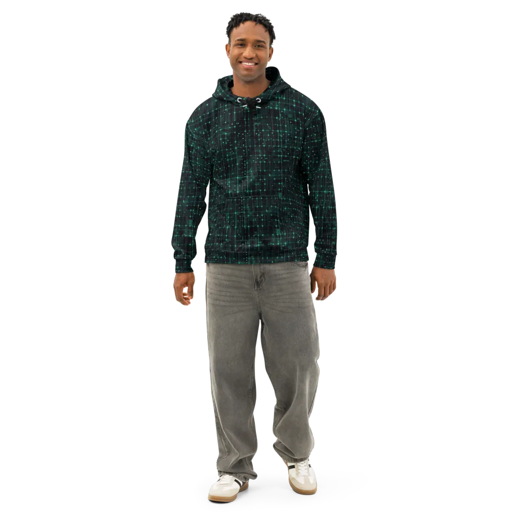 Neon Matrix on Cotton Hoodie — Front