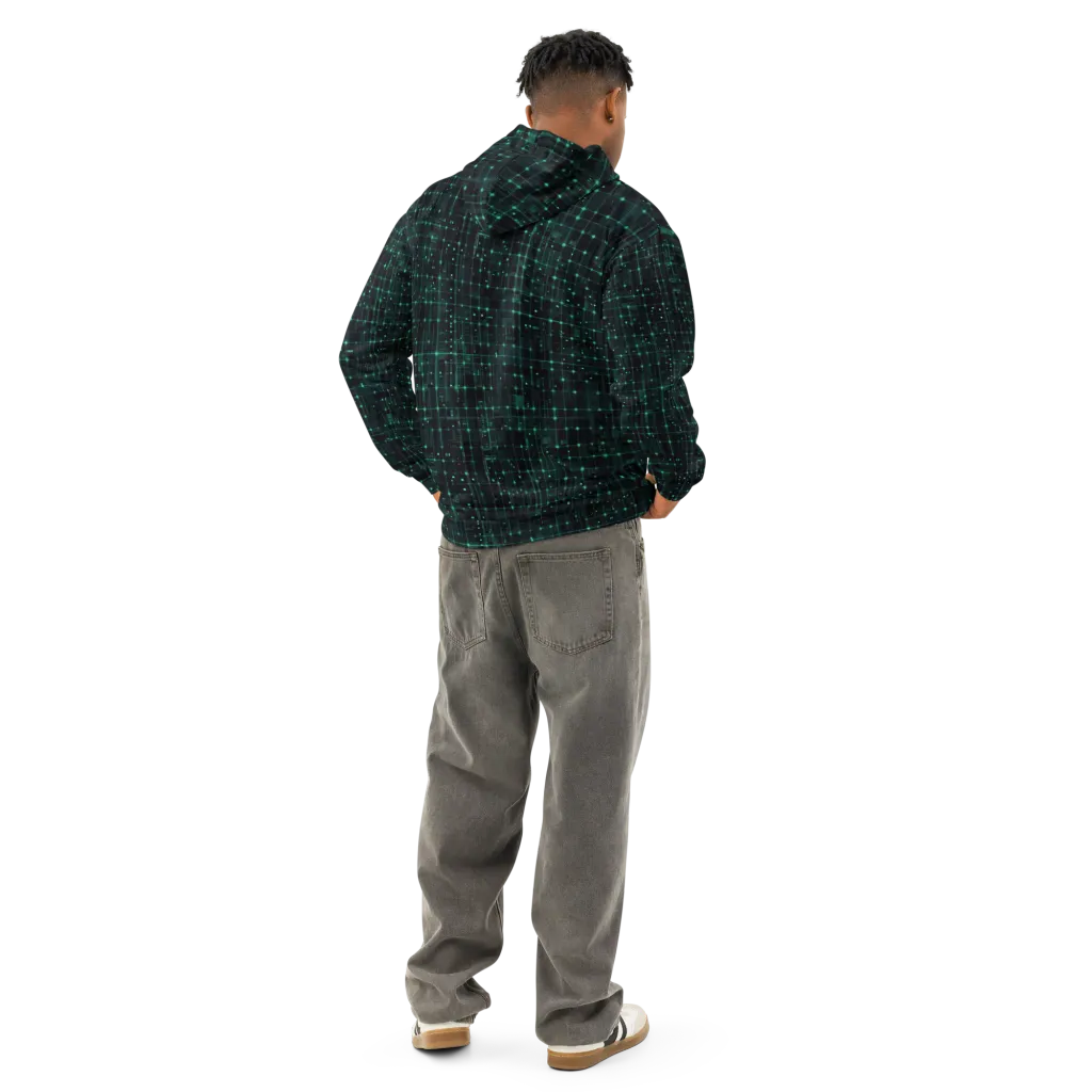 Neon Matrix on Cotton Hoodie — Back