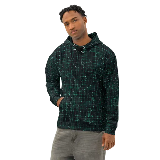 Neon Matrix on a Cotton Hoodie