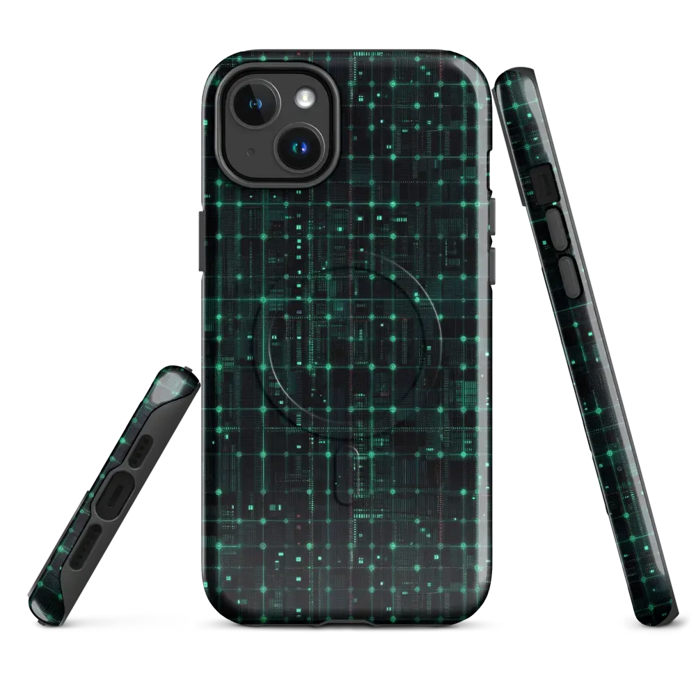 Neon Matrix on MagSafe Tough Case for iPhone® — Front