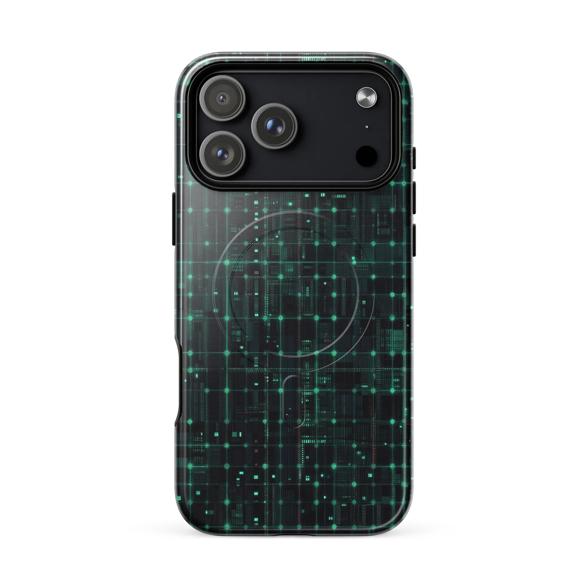 Neon Matrix on MagSafe Tough Case for iPhone® — Front