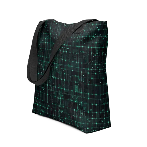 Neon Matrix on a Tote Bag