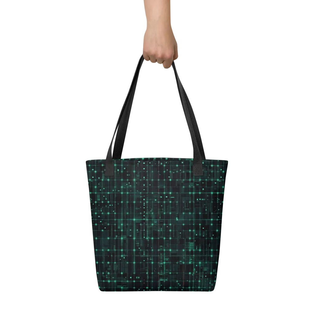 Neon Matrix on Tote Bag — Front