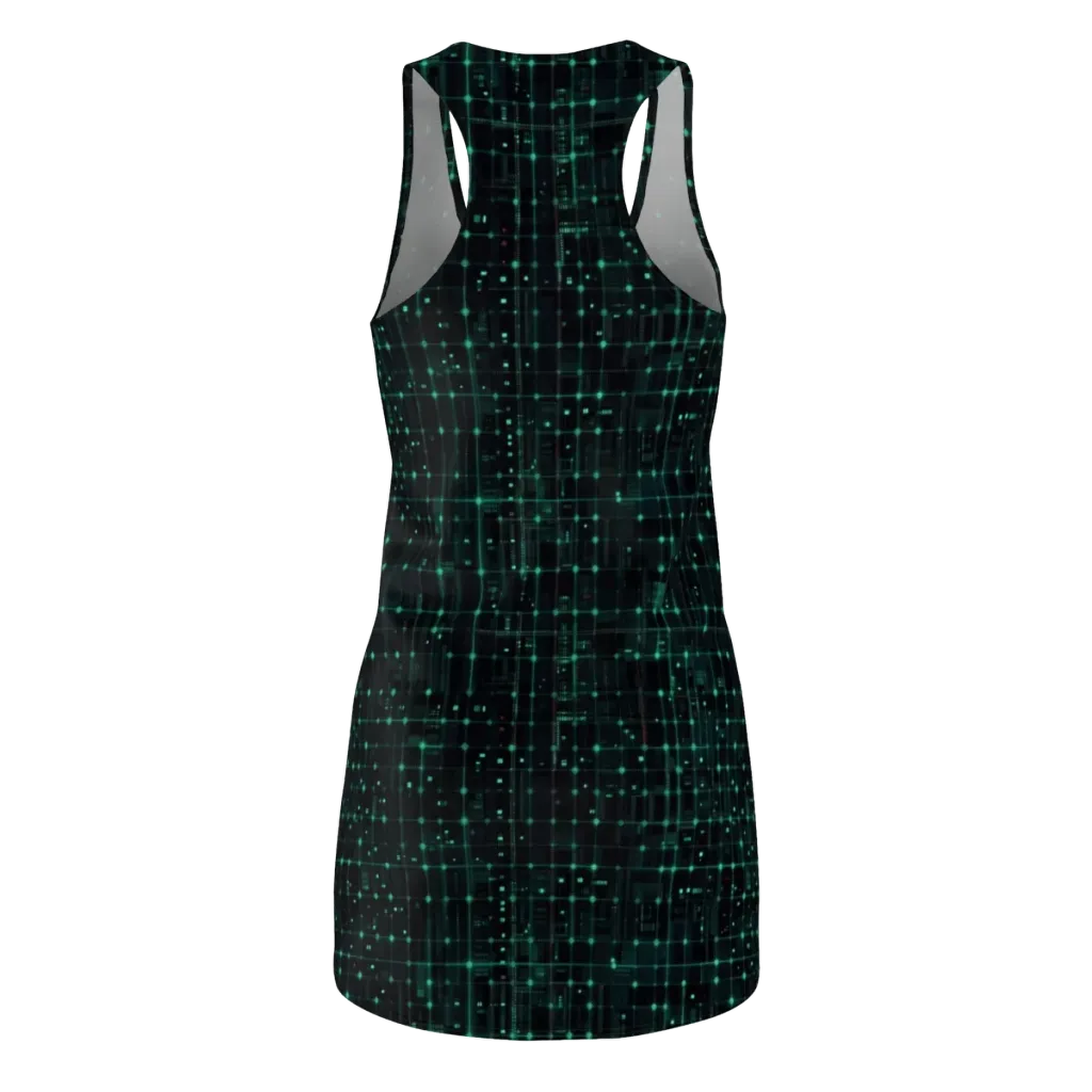 Neon Matrix on Racerback Dress — Back