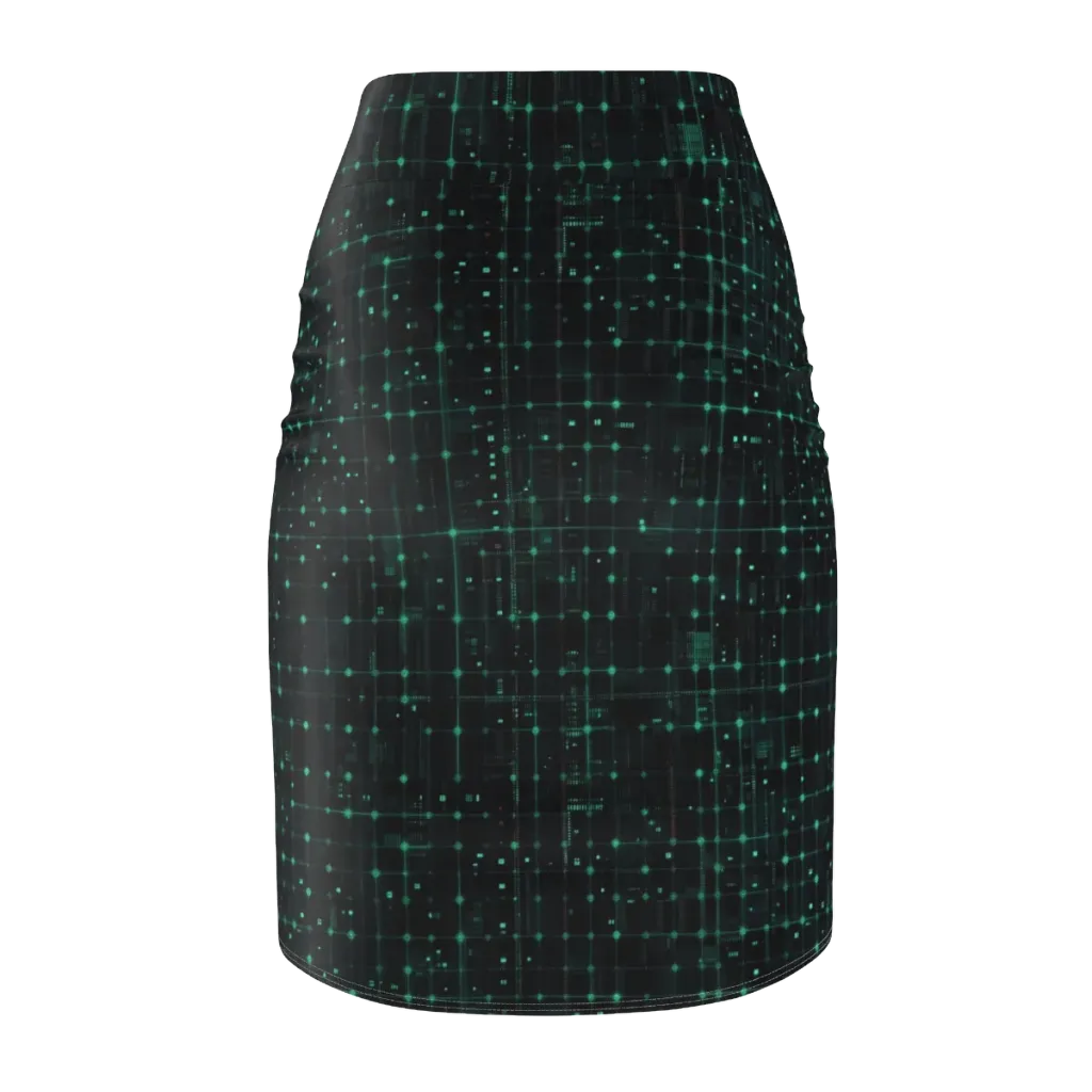 Neon Matrix on Pencil Skirt — Back