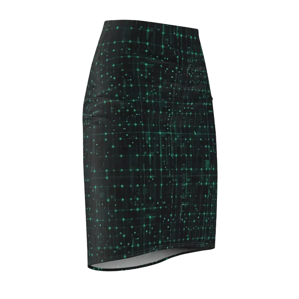 Neon Matrix on Pencil Skirt — Front Side